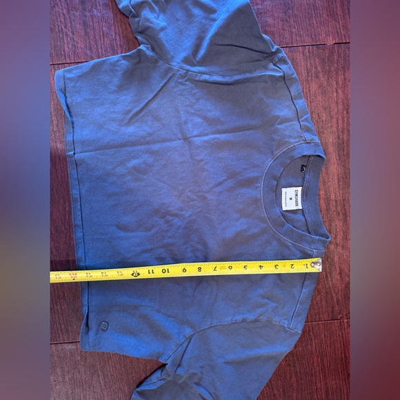 Gymshark Cotton Boxy Crop Top Evening Blue Workout Athleisure Gym Fitness - Picture 11 of 11